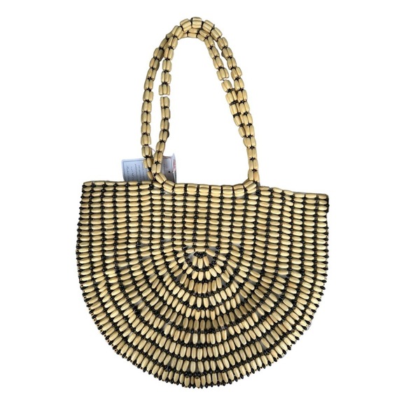 Vintage Rachel Ashwell Ivory Summer Beaded Beach Tote Bag, NWT - Picture 1 of 5